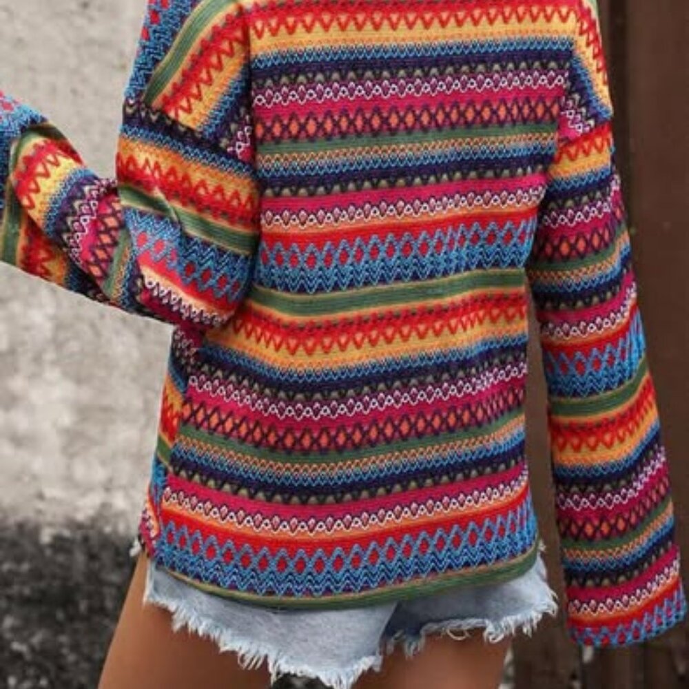 NWOT Multicolor Striped Textured Sweater - Women - Picture 3 of 8